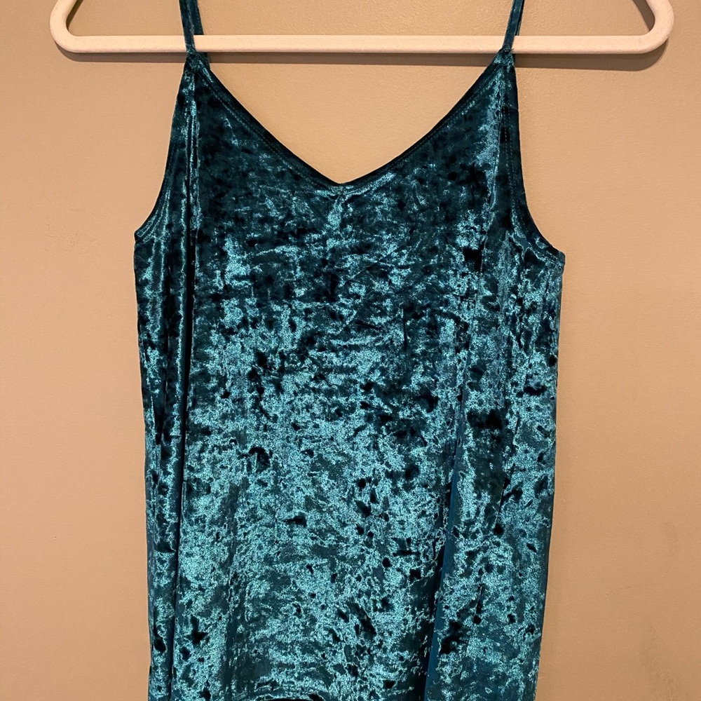 Green Velvet Tank Top